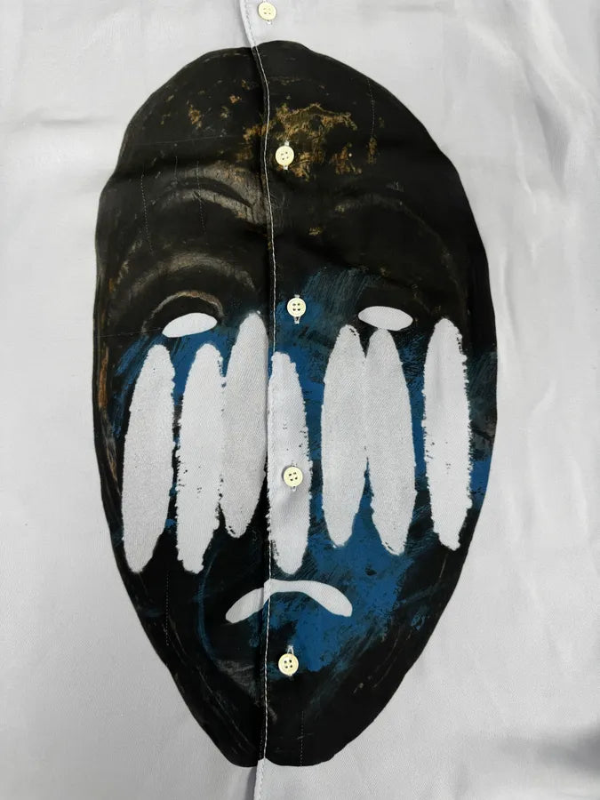 Comme des Garçons Shirt Blue Abstract Face Shirt jFAAJkU 7