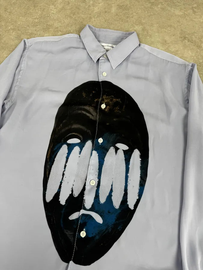 Comme des Garçons Shirt Blue Abstract Face Shirt jFAAJkU 4