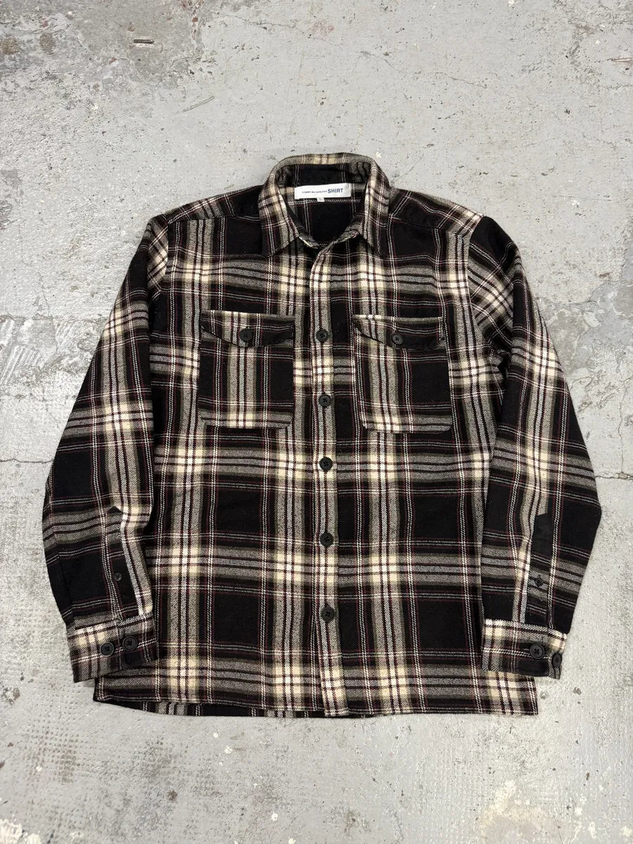 Comme des Garçons SHIRT Checkered Wool Brown Shirt koeHheB 0