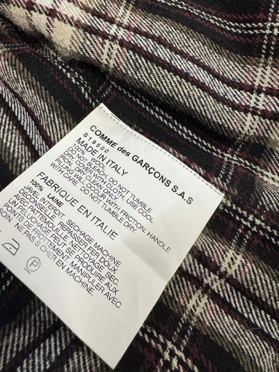 Comme des Garçons SHIRT Checkered Wool Brown Shirt koeHheB 9