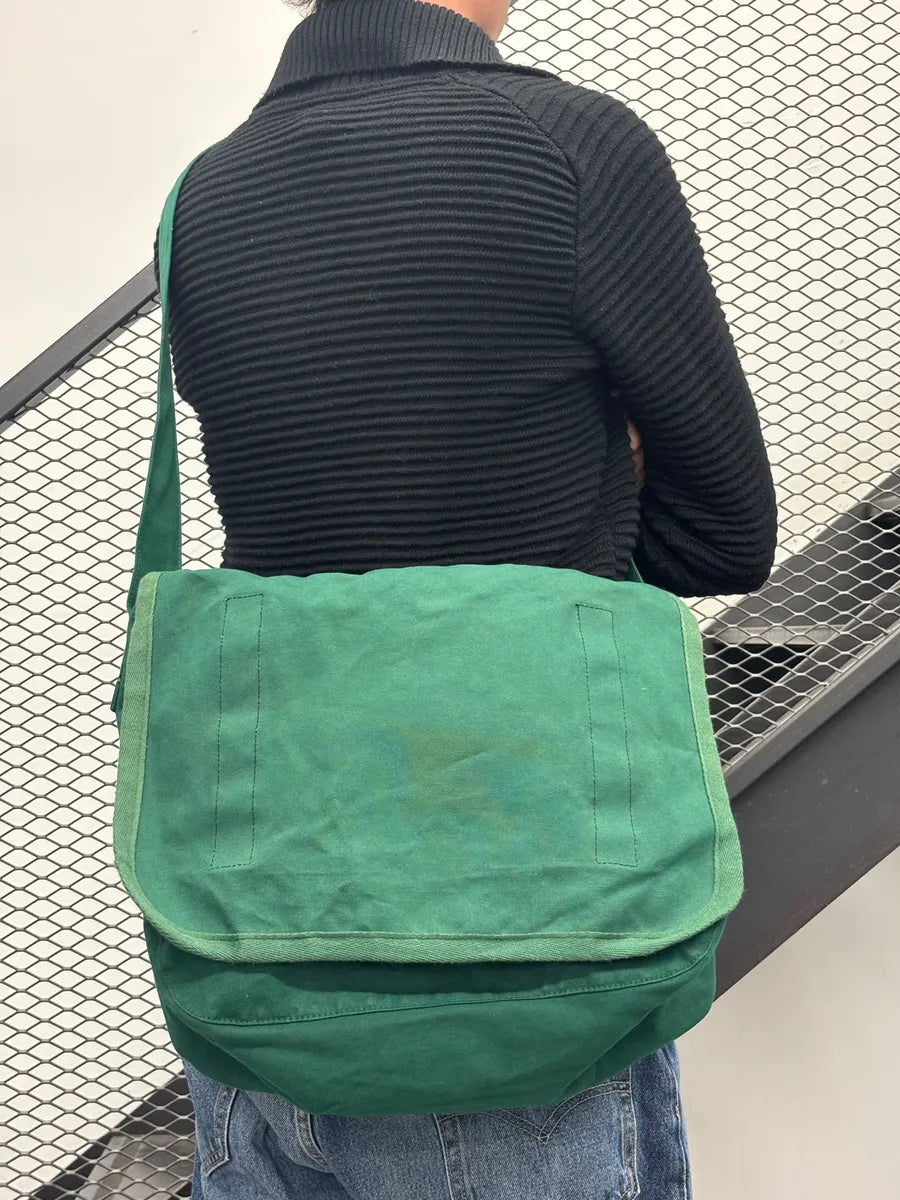 2000s Comme des Garçons SHIRT Forest Green Canvas Messenger Bag hPMzZjQ 2