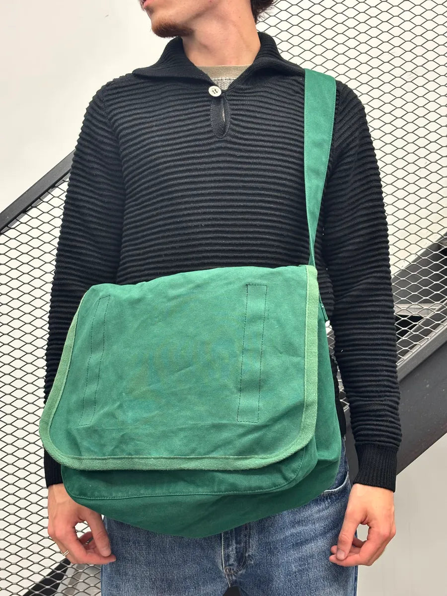 2000s Comme des Garçons SHIRT Forest Green Canvas Messenger Bag hPMzZjQ 1