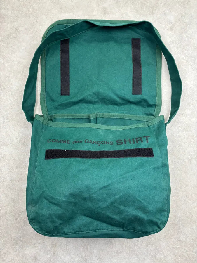 2000s Comme des Garçons SHIRT Forest Green Canvas Messenger Bag hPMzZjQ 10