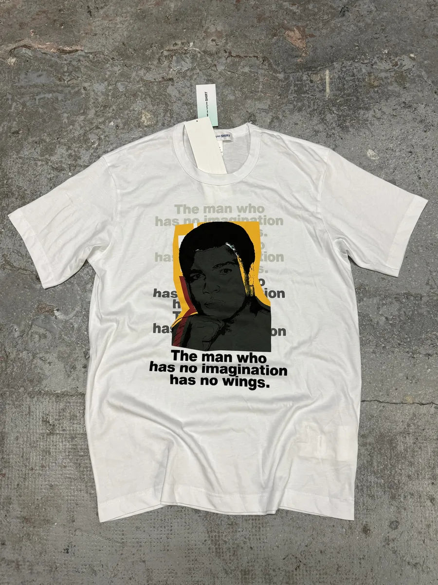 Comme des Garçons SHIRT Mohammed Ali White Tee-Shirt (M/L) aphJgee 0