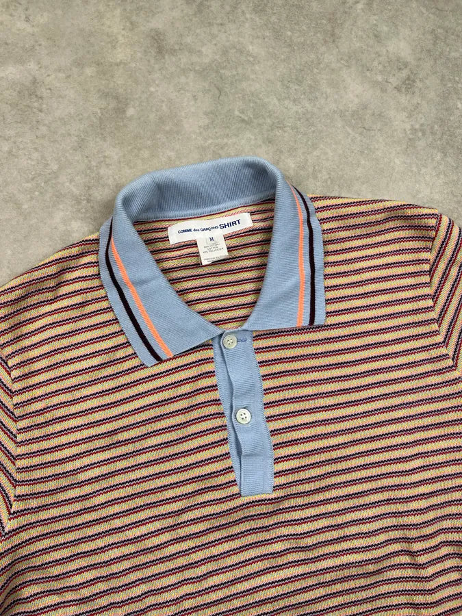 Comme des Garçons Shirt Multicolor Cotton Striped Polo OdTQIaO 4