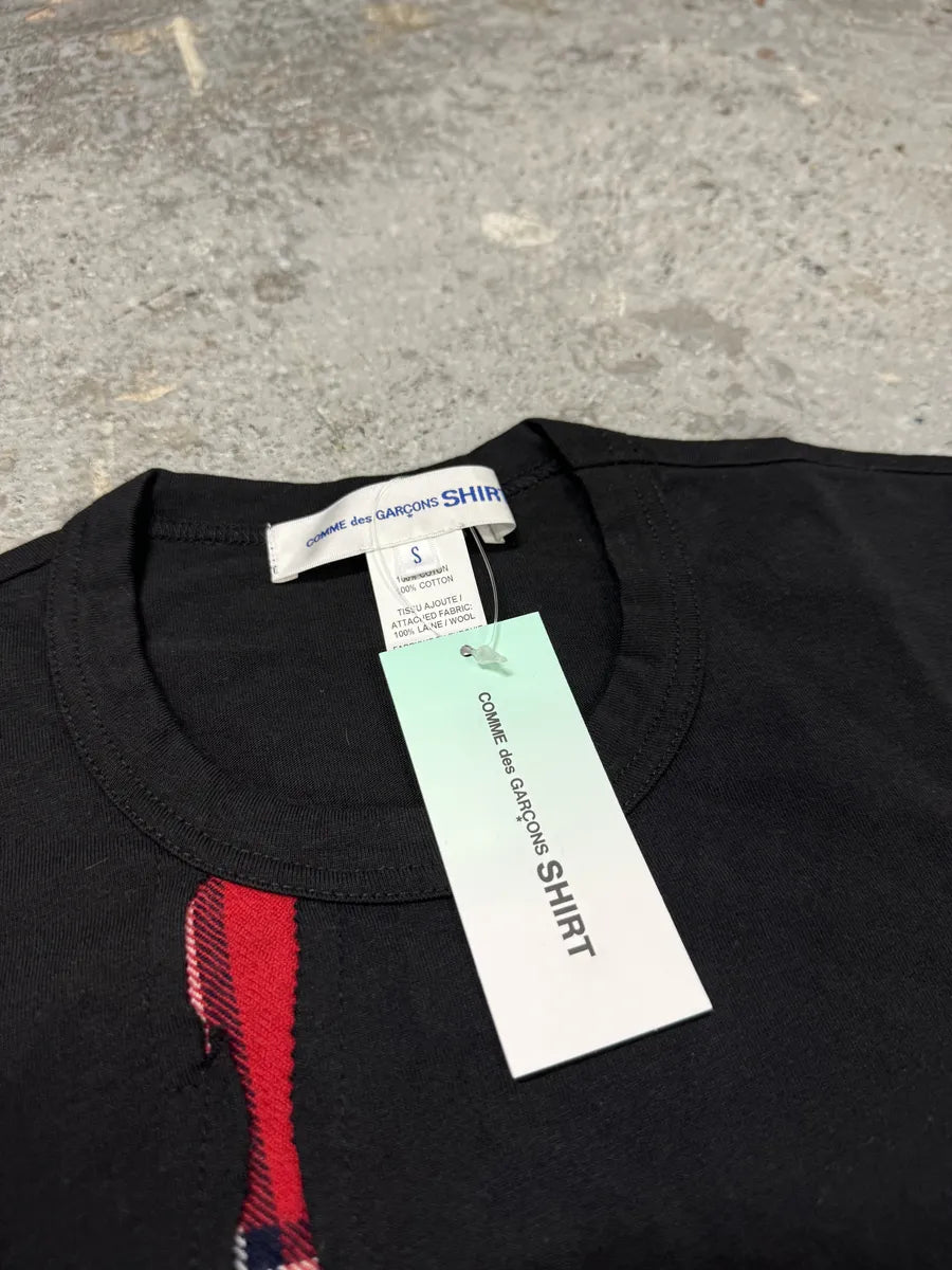Comme des Garçons SHIRT Tartan Black Knit Tee-Shirt (S) VxIBcVs 6