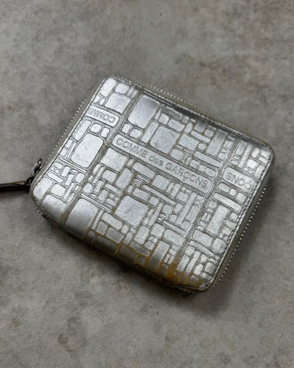 Comme des Garçons Silver Leather Brick Zip-Around Wallet kLJCflf 0