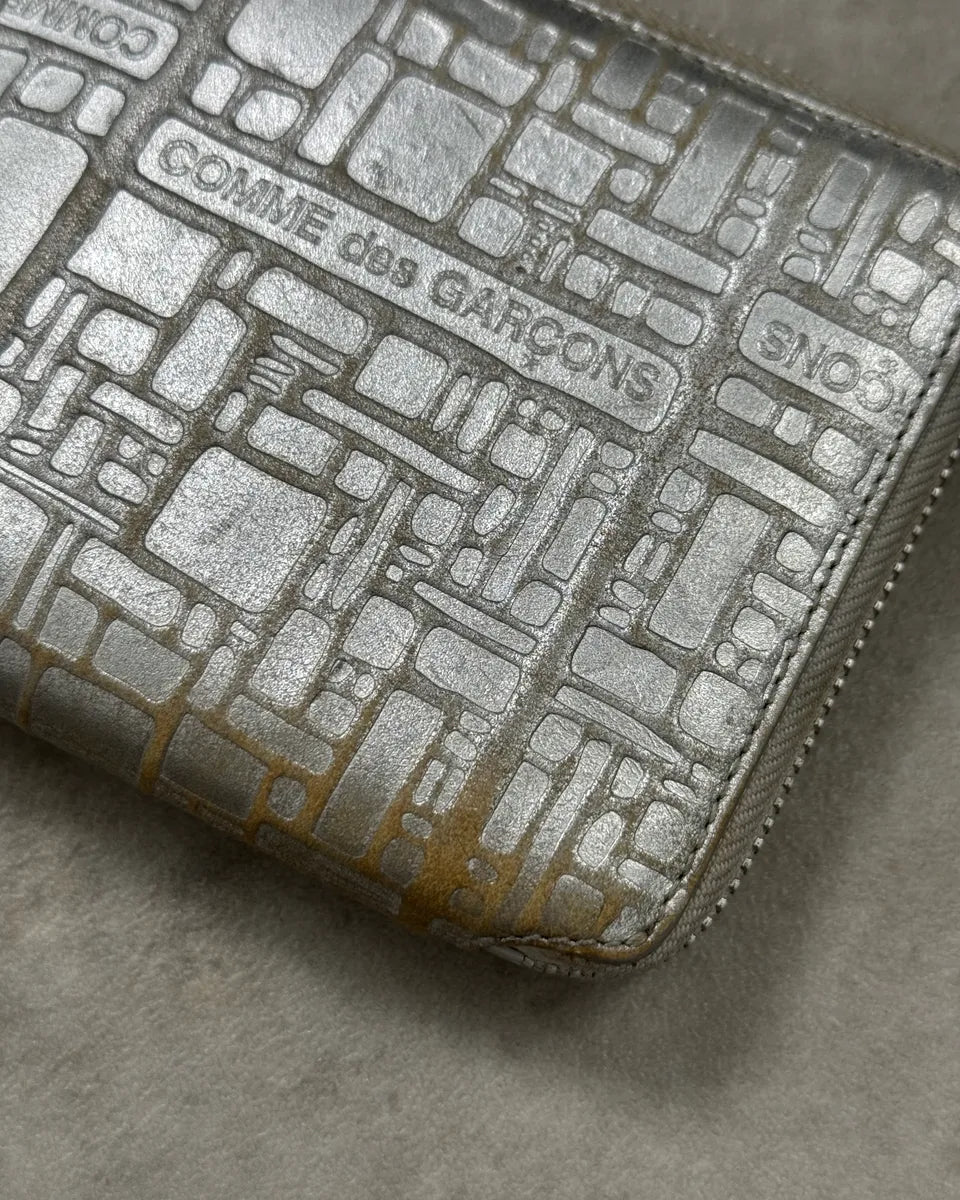 Comme des Garçons Silver Leather Brick Zip-Around Wallet kLJCflf 1