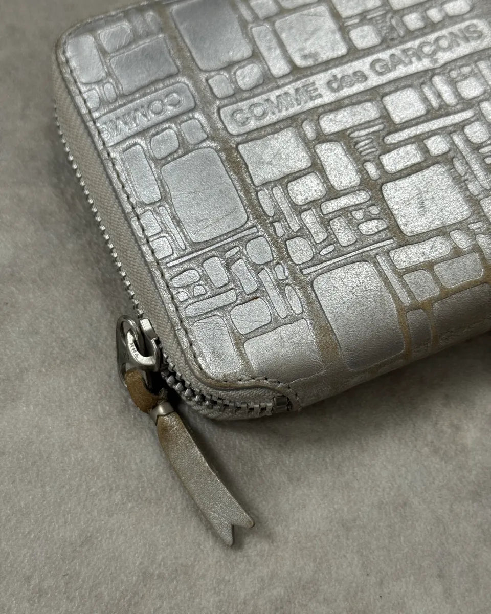 Comme des Garçons Silver Leather Brick Zip-Around Wallet kLJCflf 2