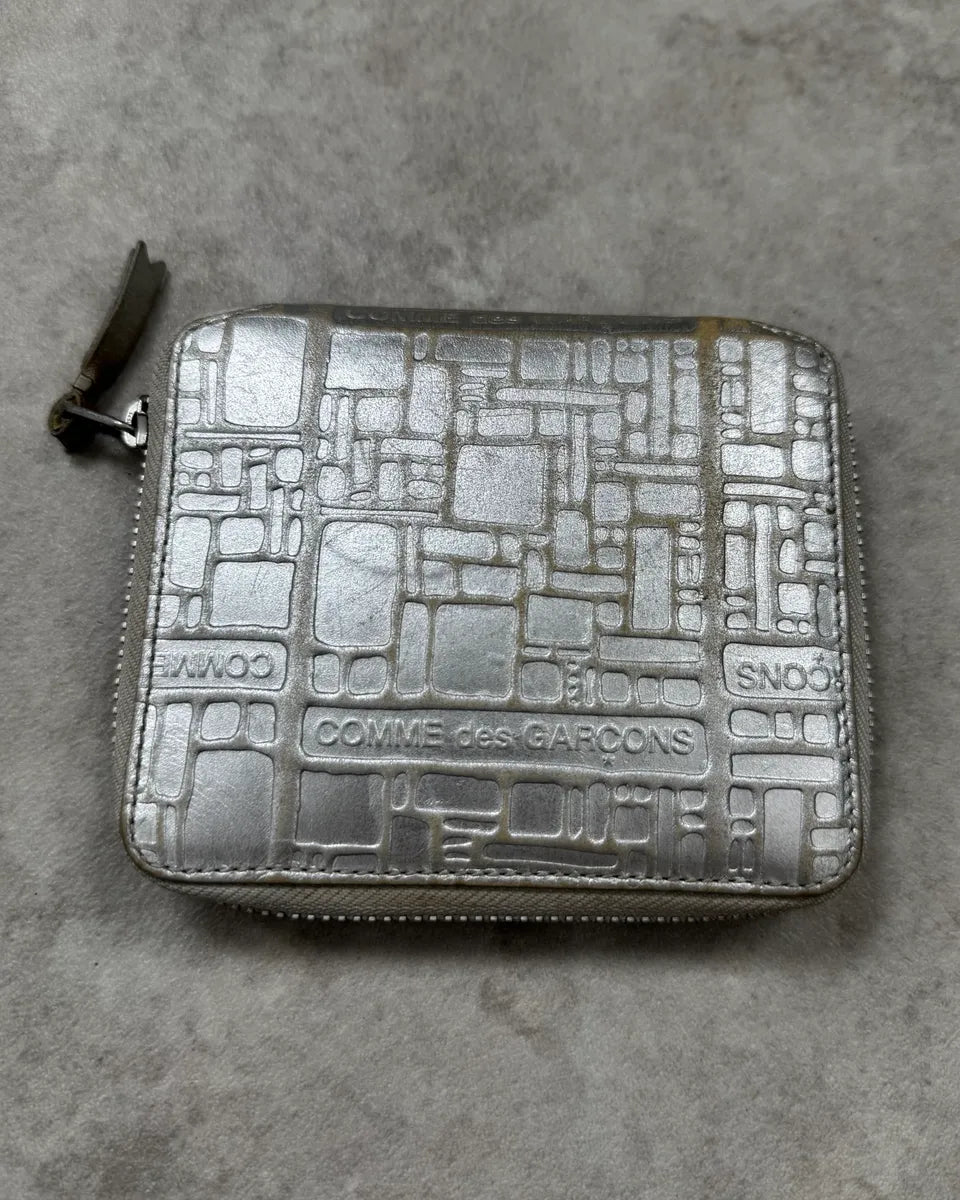 Comme des Garçons Silver Leather Brick Zip-Around Wallet kLJCflf 3