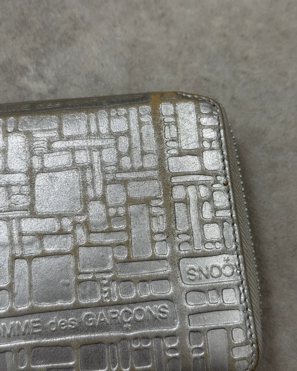 Comme des Garçons Silver Leather Brick Zip-Around Wallet kLJCflf 4