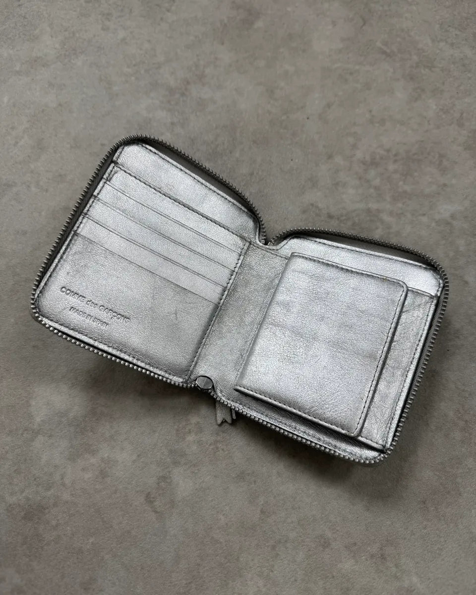 Comme des Garçons Silver Leather Brick Zip-Around Wallet kLJCflf 5