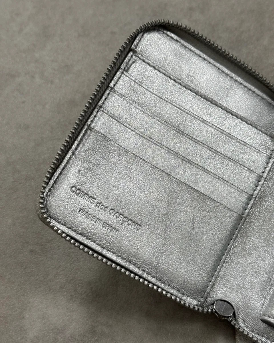 Comme des Garçons Silver Leather Brick Zip-Around Wallet kLJCflf 6