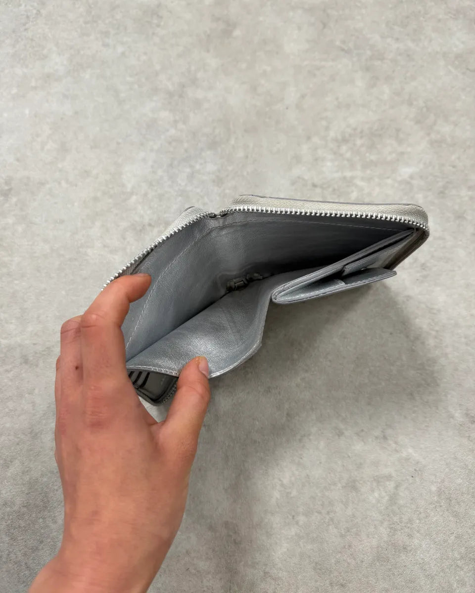 Comme des Garçons Silver Leather Brick Zip-Around Wallet kLJCflf 8