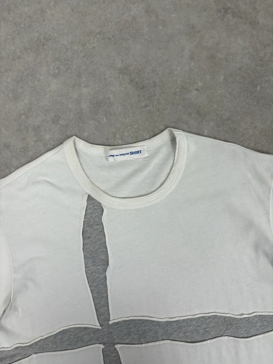 Comme des Garçons White & Grey Cross T-Shirt dMuOpcj 3
