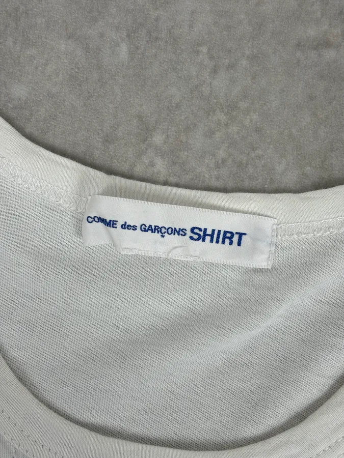 Comme des Garçons White & Grey Cross T-Shirt dMuOpcj 6