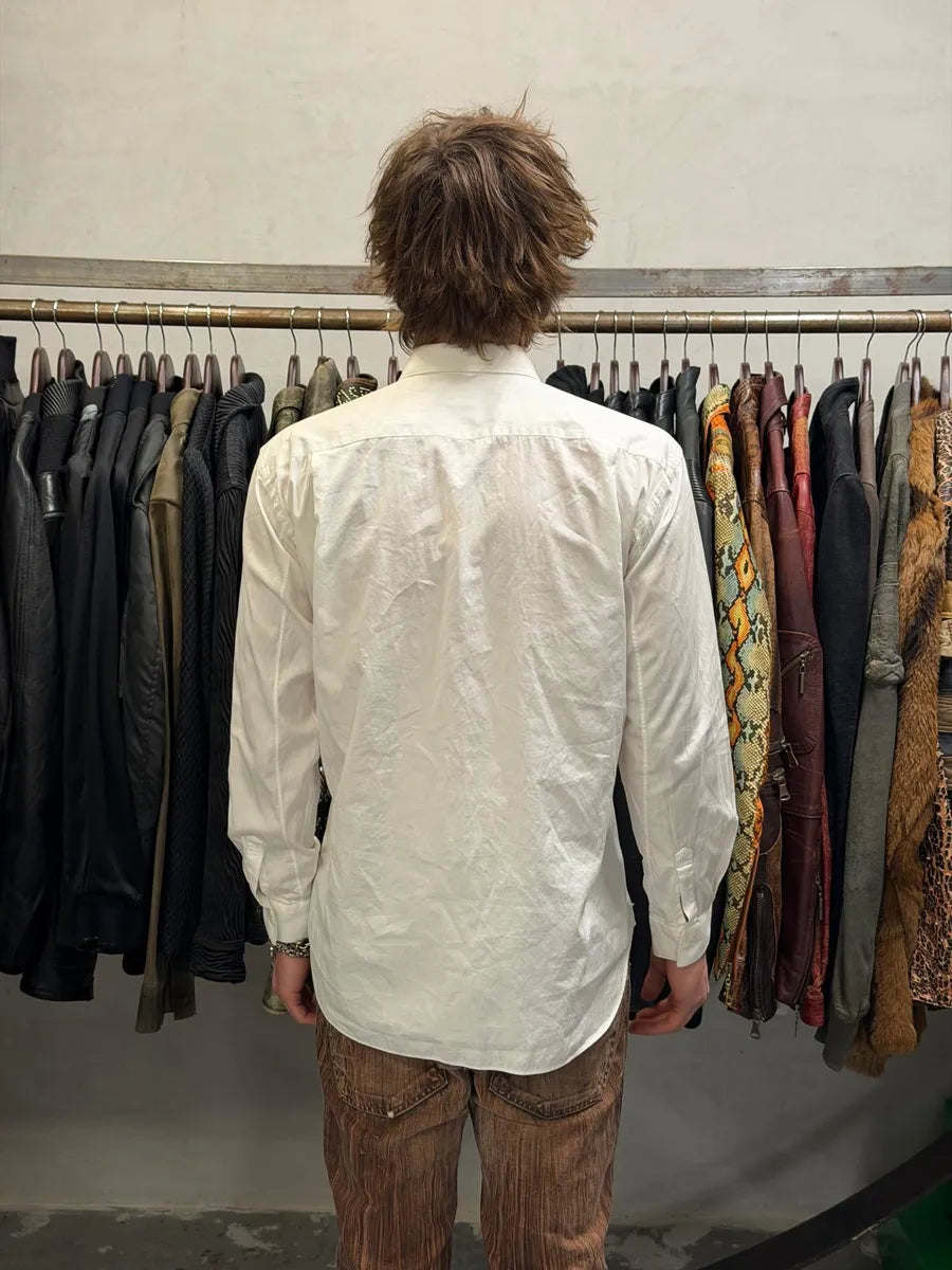 Comme des Garçons White Camo Cargo Irregular Shirt JdqTQhv 2