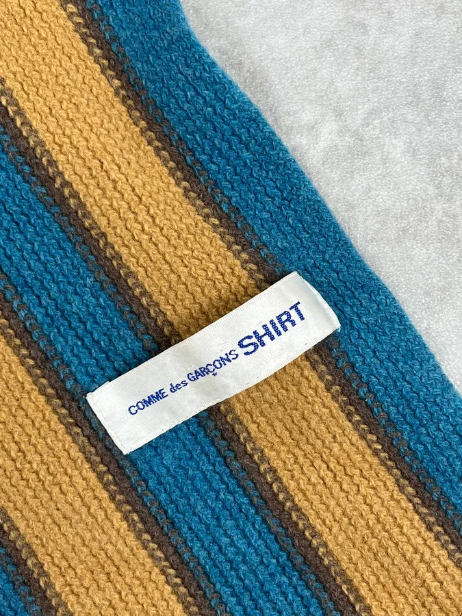 Comme Des Garçons Wool Striped Yellow Blue Scarf IozkWJo 3