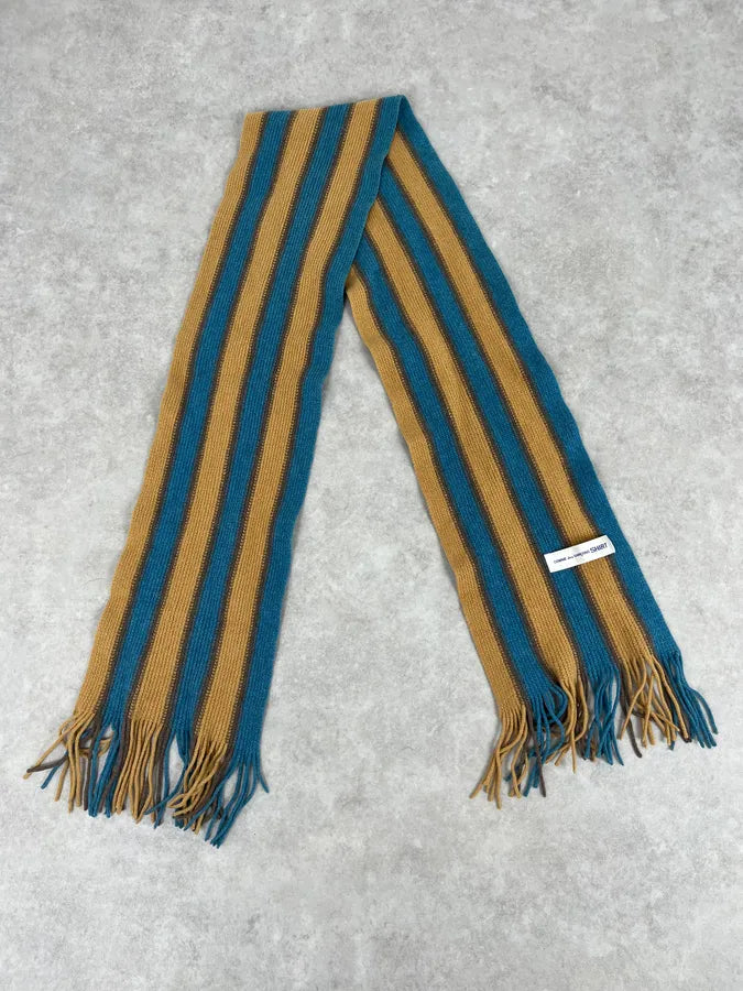 Comme Des Garçons Wool Striped Yellow Blue Scarf IozkWJo 2