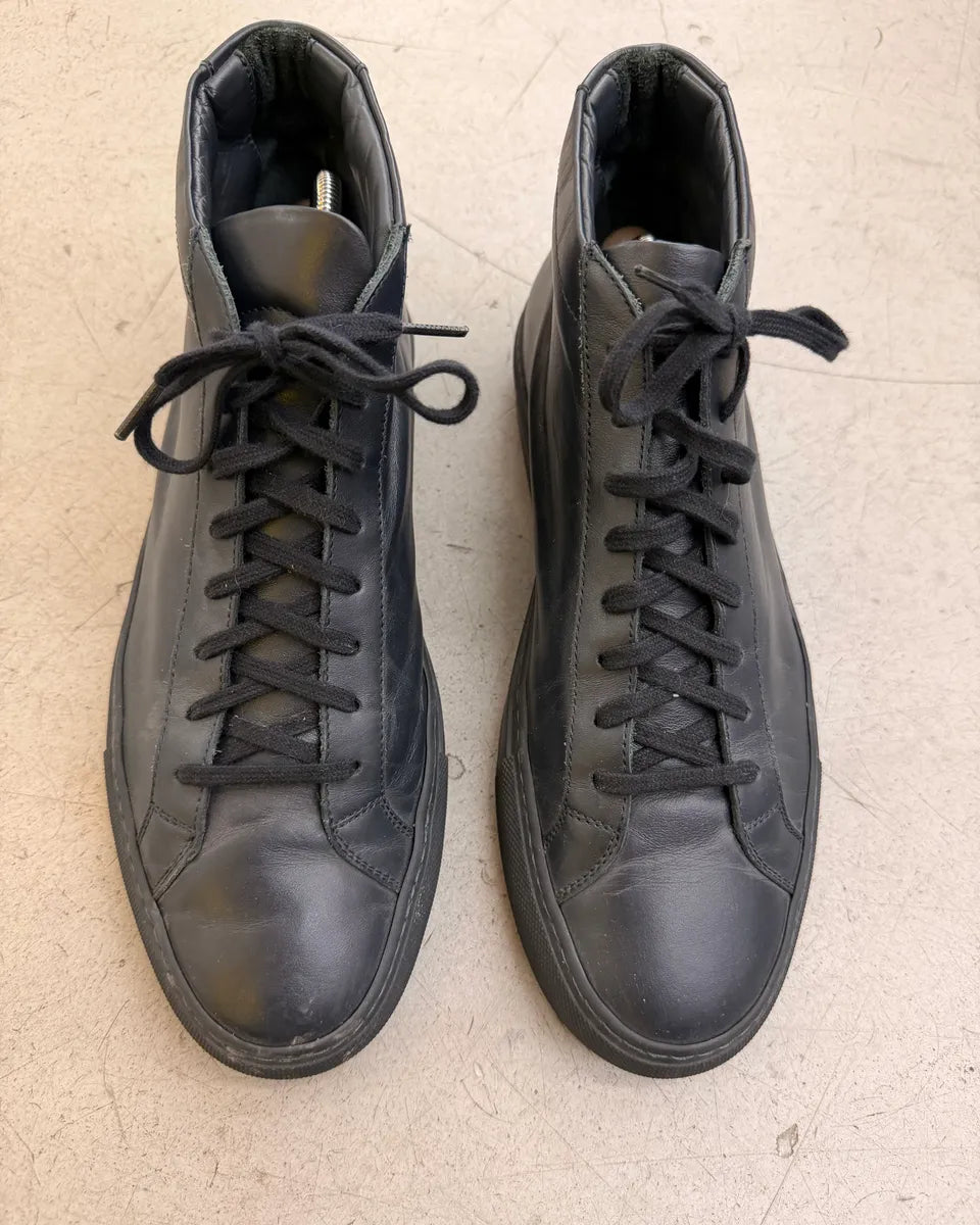 Common Projects Navy Leather High-Top Sneakers zNqcHjA 1