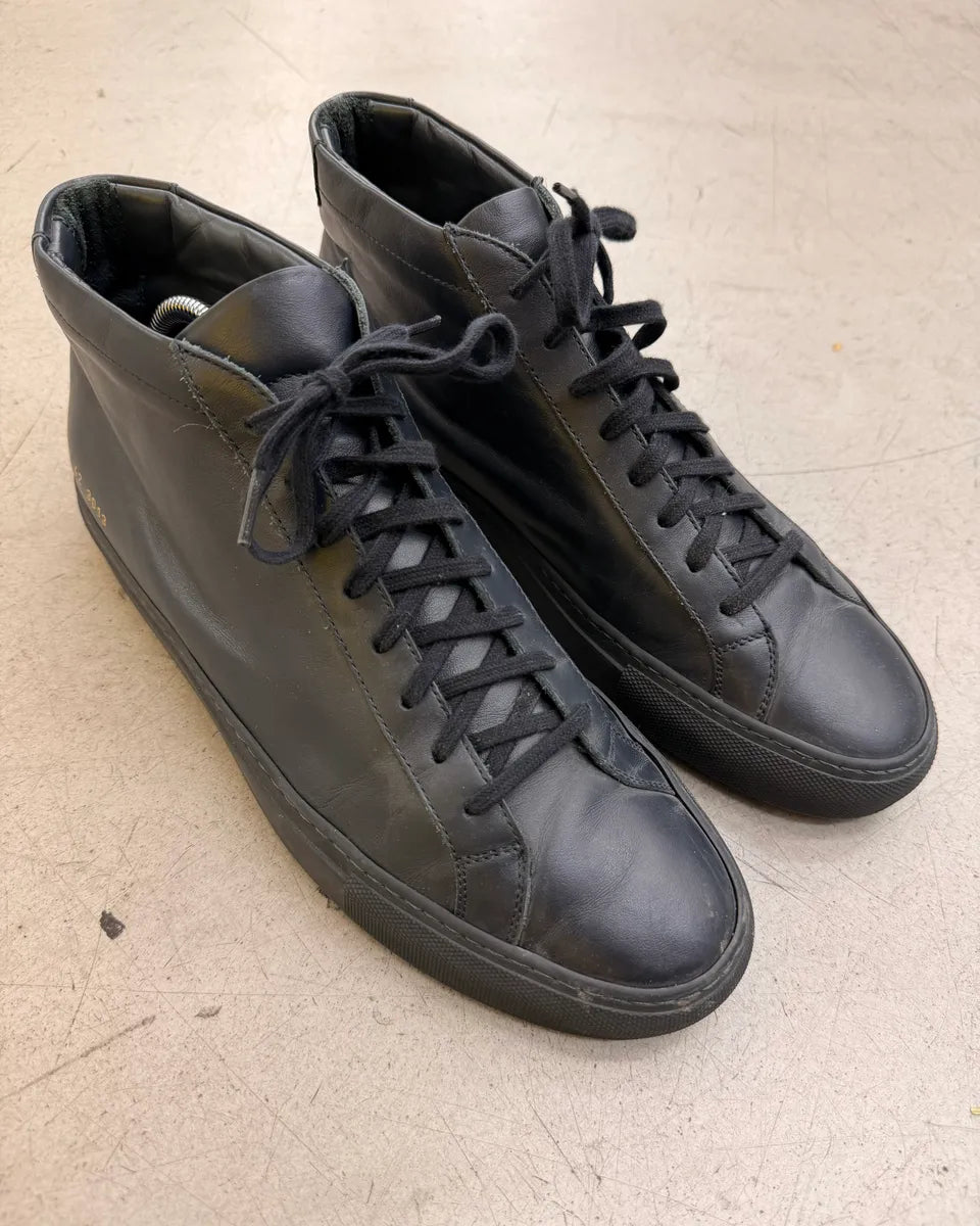 Common Projects Navy Leather High-Top Sneakers zNqcHjA 2
