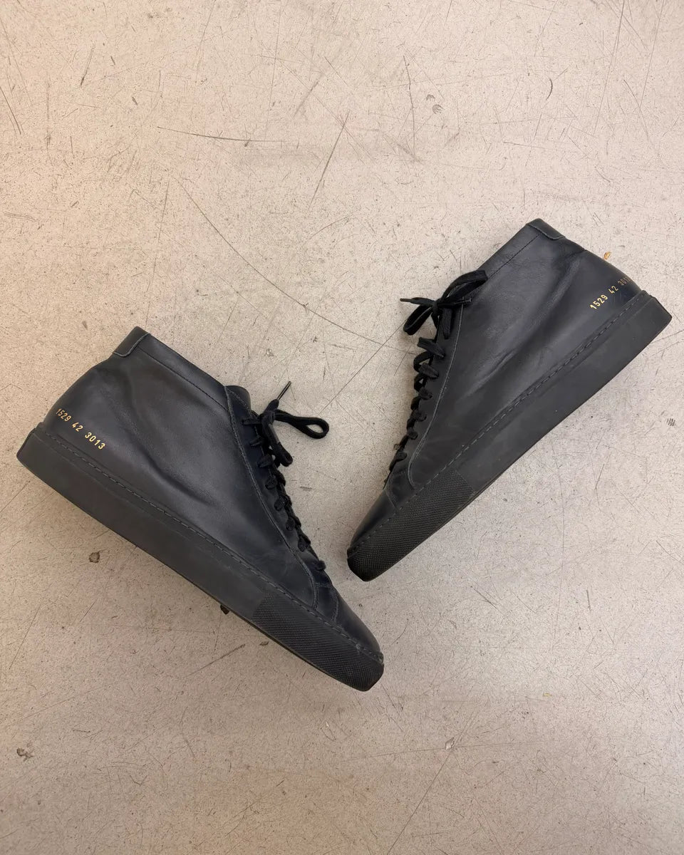 Common Projects Navy Leather High-Top Sneakers zNqcHjA 3
