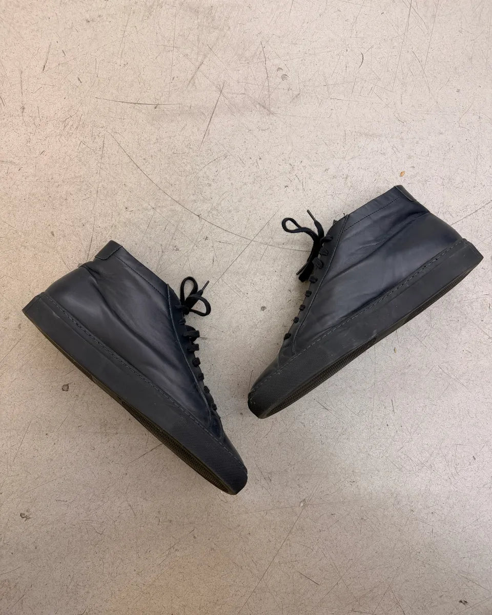 Common Projects Navy Leather High-Top Sneakers zNqcHjA 4