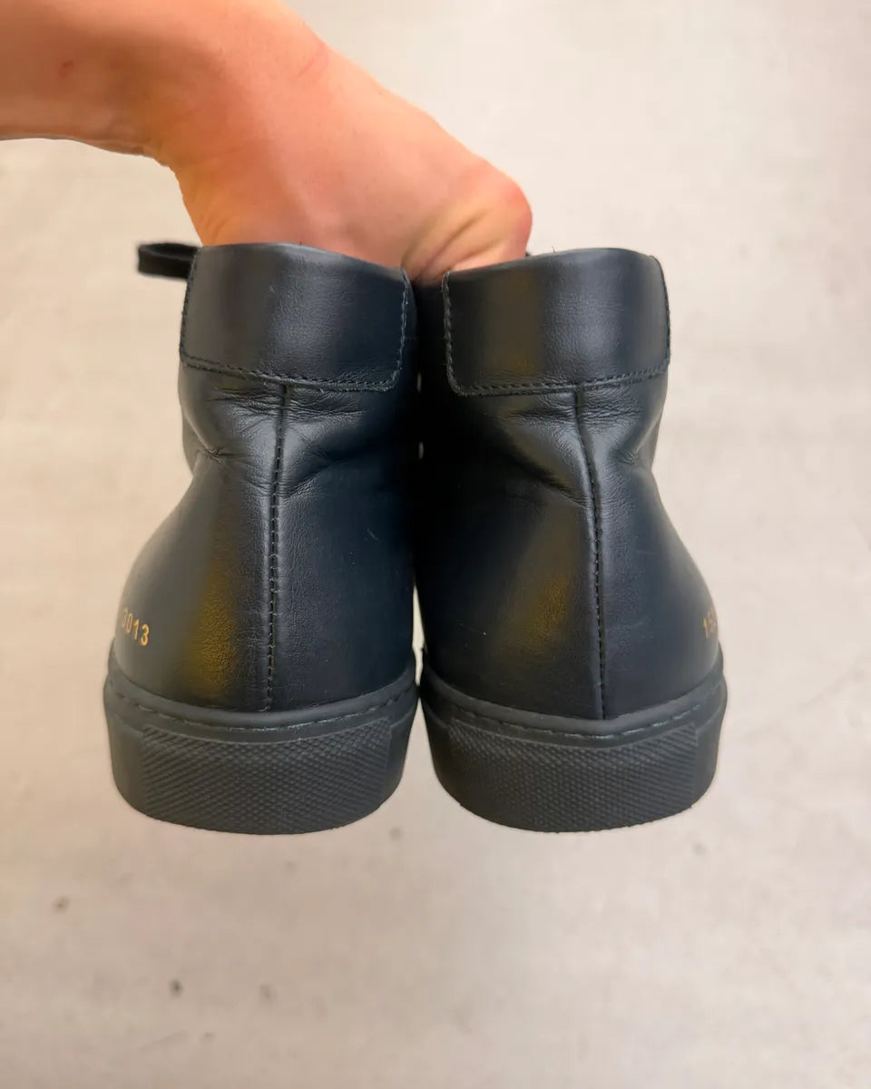 Common Projects Navy Leather High-Top Sneakers zNqcHjA 6