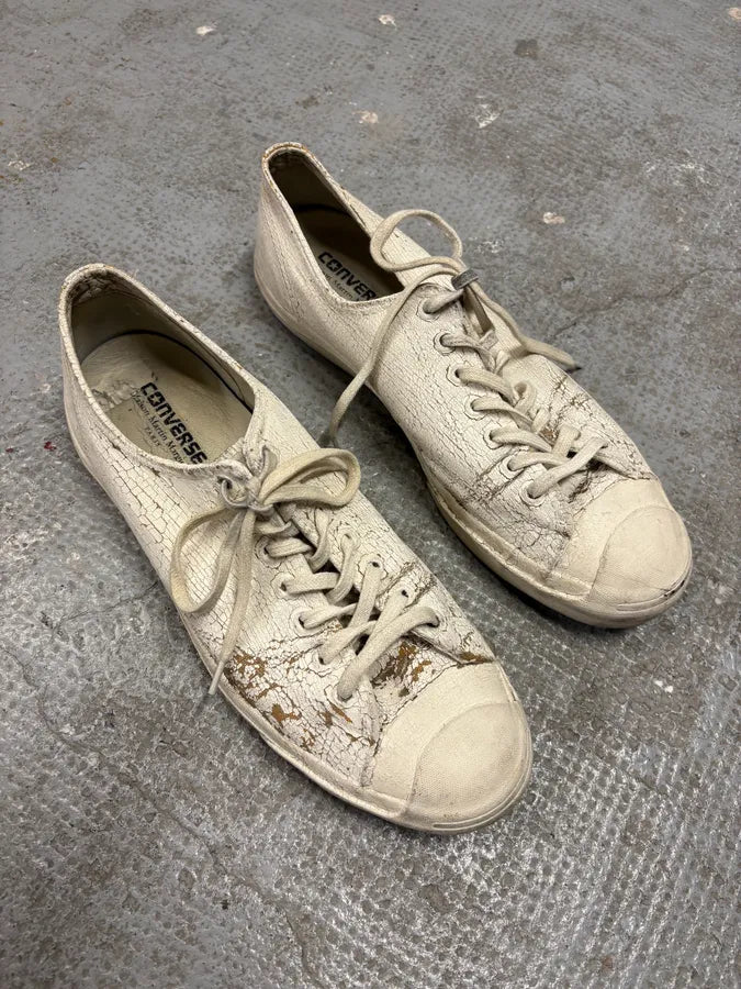 Converse Maison Margiela White Cracked Painted Leather Shoes (45eu/us11) ydLvGpB 3