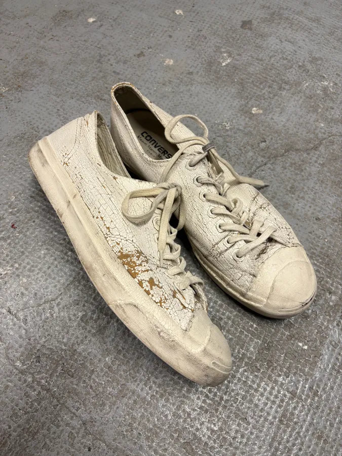 Converse Maison Margiela White Cracked Painted Leather Shoes (45eu/us11) ydLvGpB 4