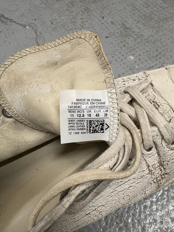 Converse Maison Margiela White Cracked Painted Leather Shoes (45eu/us11) ydLvGpB 8