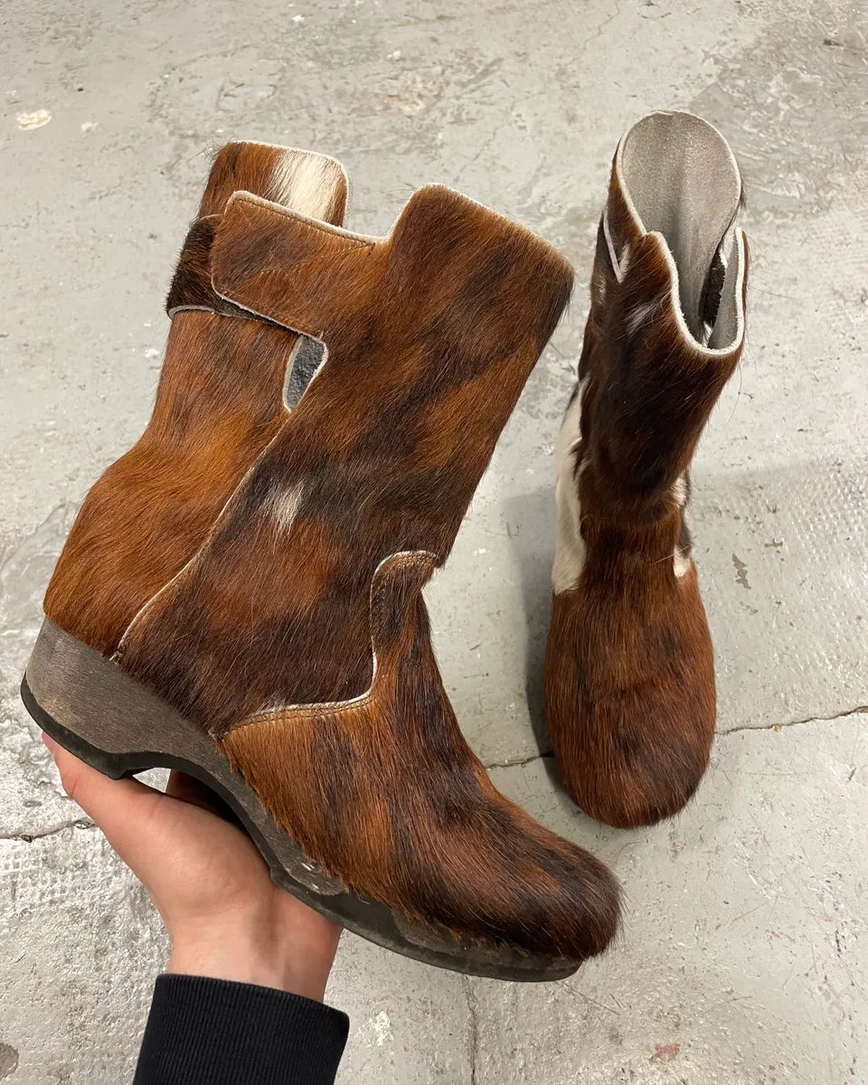 Cow-boy Pony Hair Caw Ankle Boots (42eu/us8.5) equkplk 0