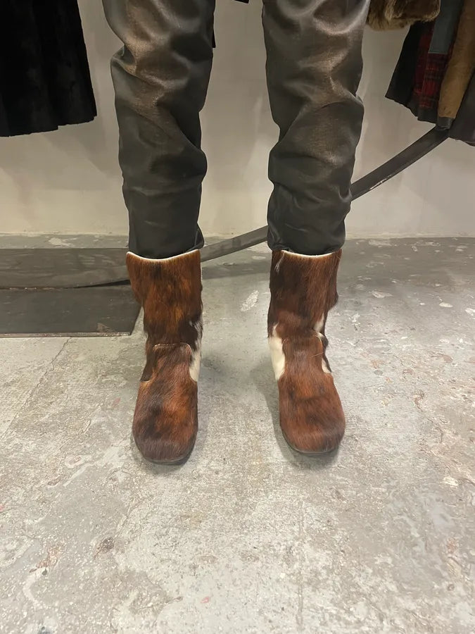 Cow-boy Pony Hair Caw Ankle Boots (42eu/us8.5) equkplk 1