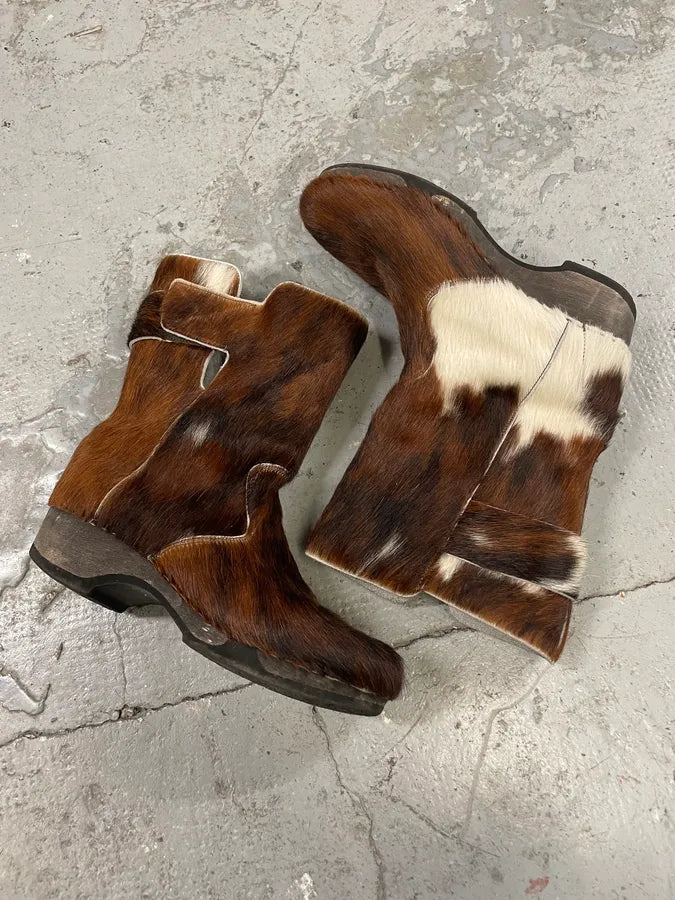 Cow-boy Pony Hair Caw Ankle Boots (42eu/us8.5) equkplk 8