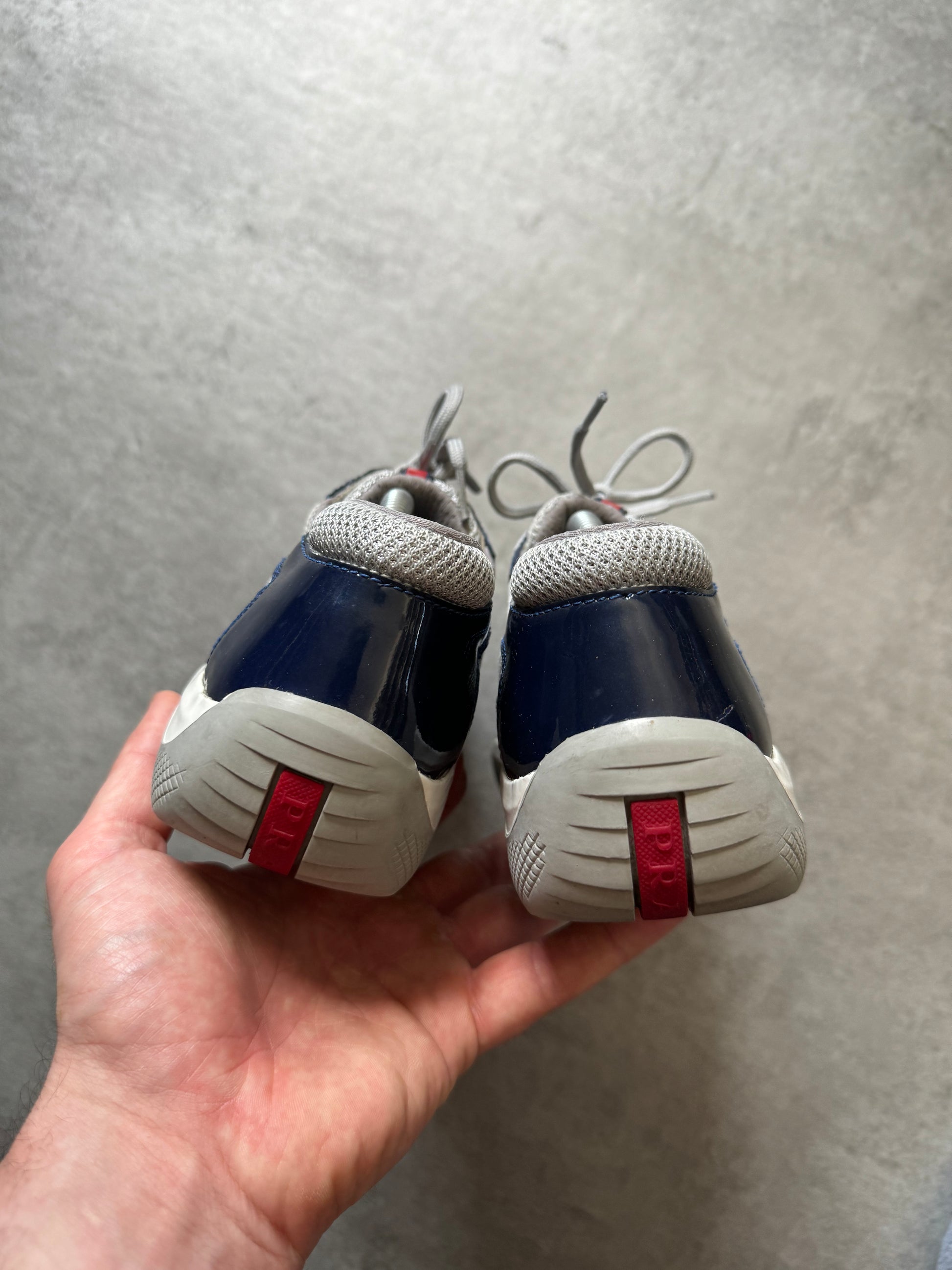 Prada America's Cup Navy Satin Shoes (39) - 5