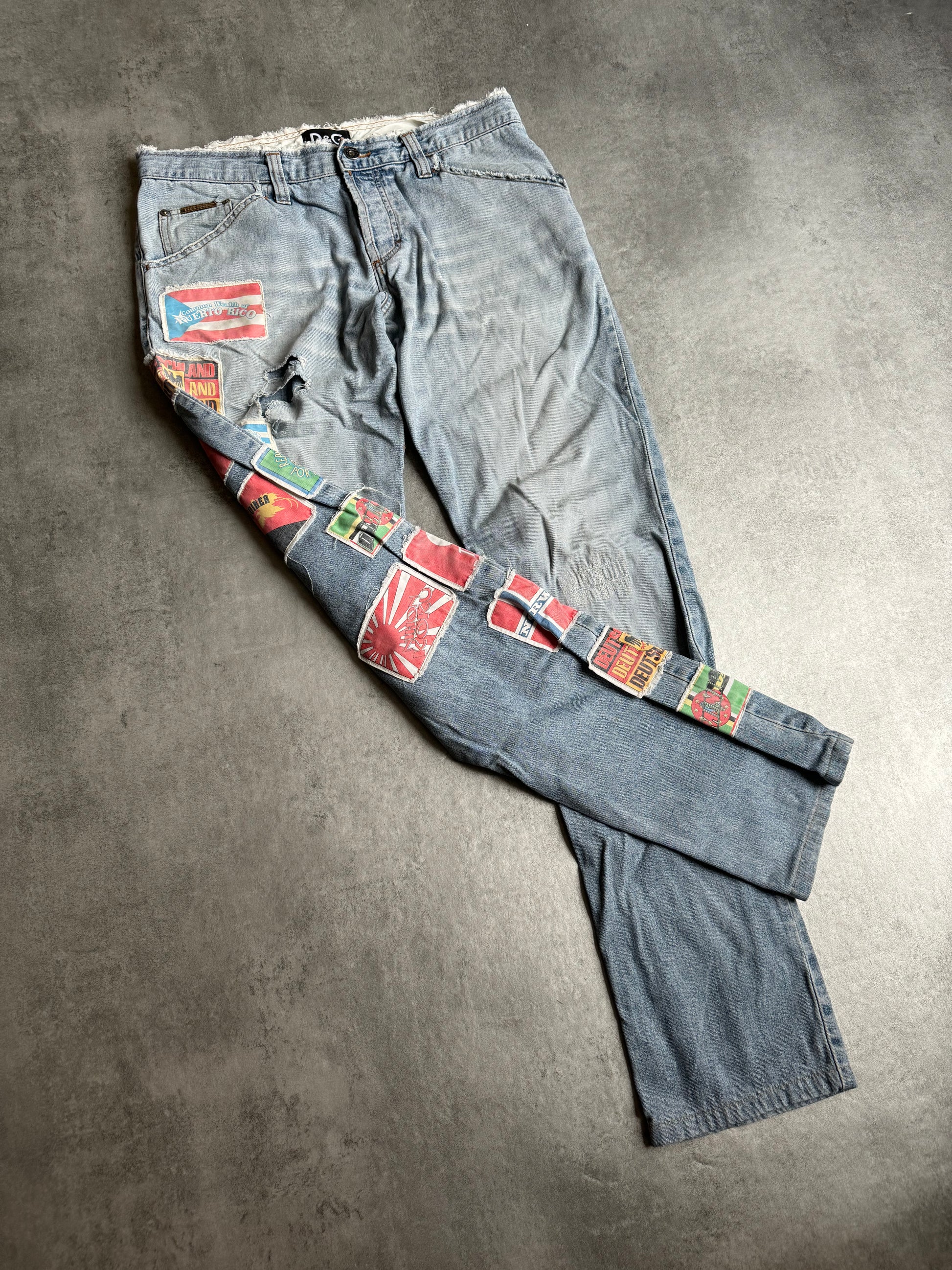 AW2004 Dolce & Gabbana Cosmopolite Flag Jeans (M) - 9