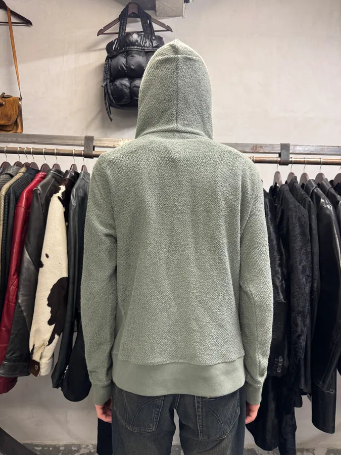 Craig Green Olive Ruched Silk Plushed Orange Lining Hoodie (M) YLacvTU 2