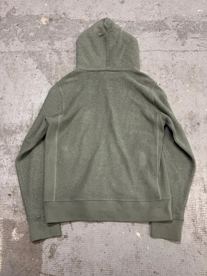 Craig Green Olive Ruched Silk Plushed Orange Lining Hoodie (M) YLacvTU 3