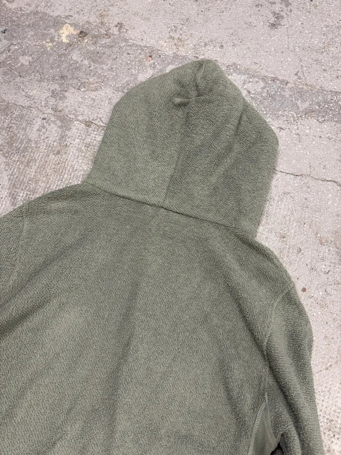 Craig Green Olive Ruched Silk Plushed Orange Lining Hoodie (M) YLacvTU 7