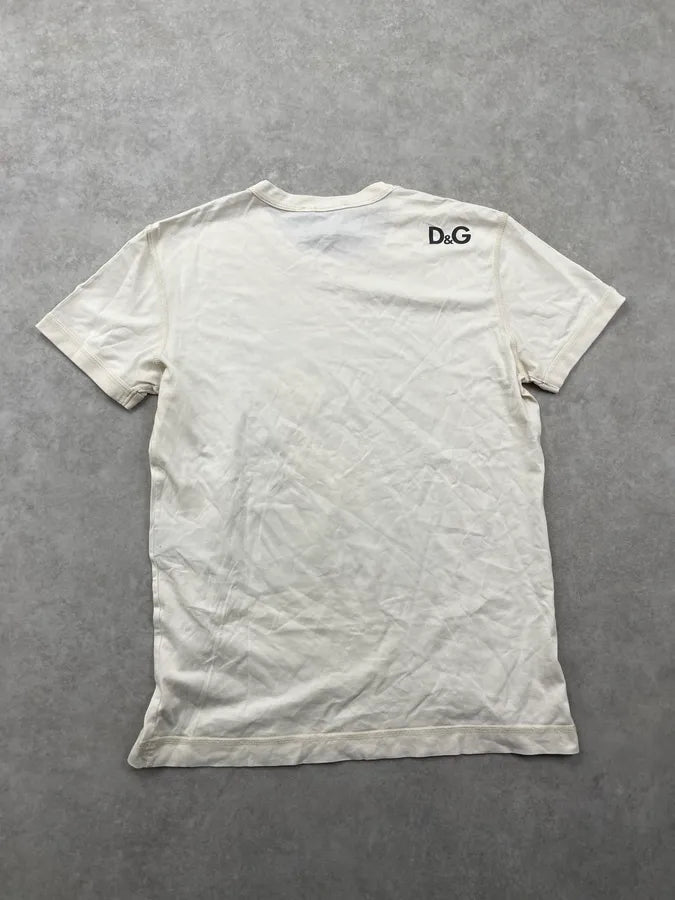 2000s Dolce & Gabbana Creamy White Photography T-Shirt  pyescVo 6