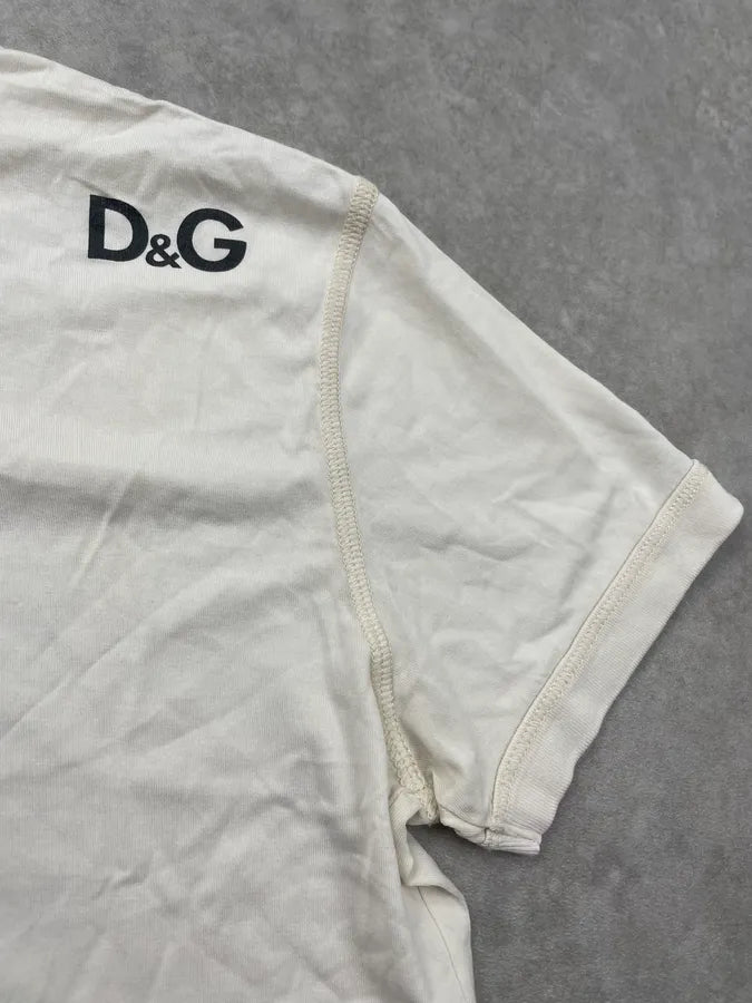 2000s Dolce & Gabbana Creamy White Photography T-Shirt  pyescVo 7