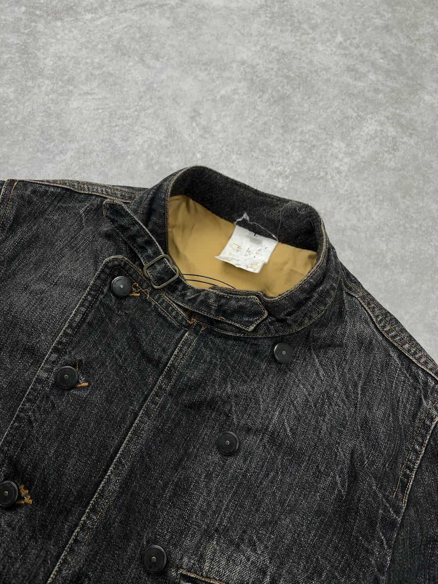 AW2006 Gianfranco Ferré Dark Grey Faded Officer Denim Jacket ctrNfJpF 8