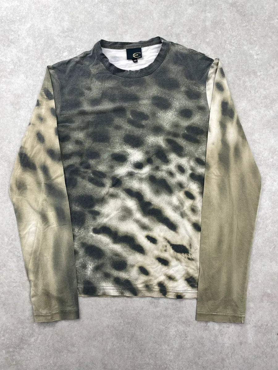 SS2006 Cavalli Khaki Beige Abstract Animal Leopard Longsleeve cufmcPlI 0