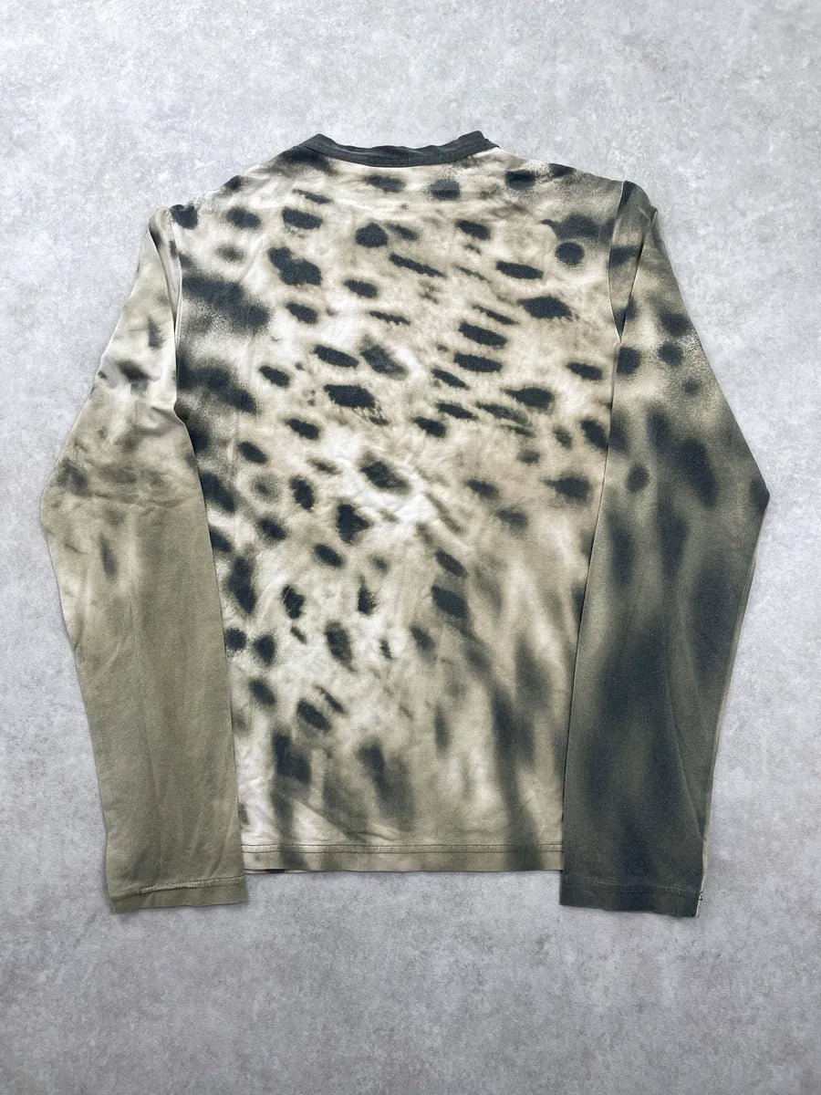 SS2006 Cavalli Khaki Beige Abstract Animal Leopard Longsleeve cufmcPlI 4