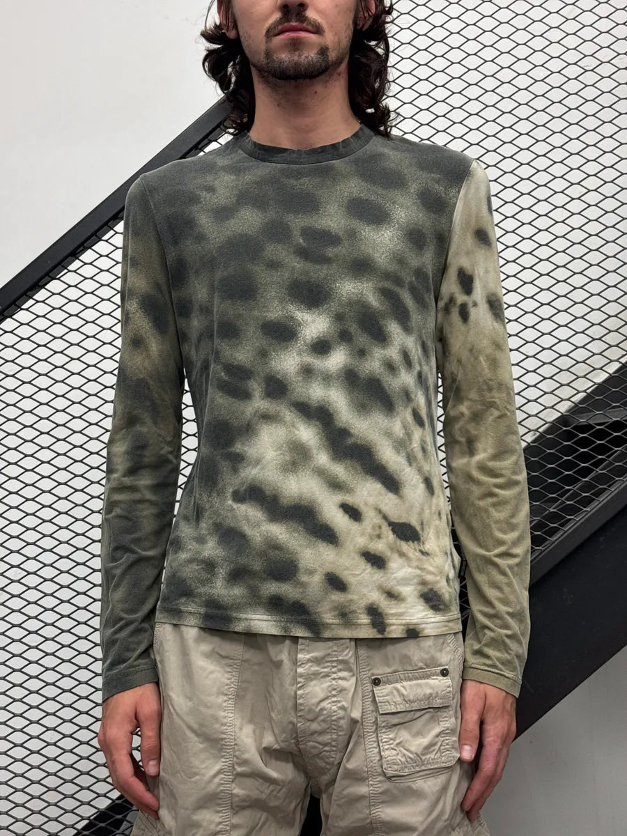 SS2006 Cavalli Khaki Beige Abstract Animal Leopard Longsleeve cufmcPlI 1