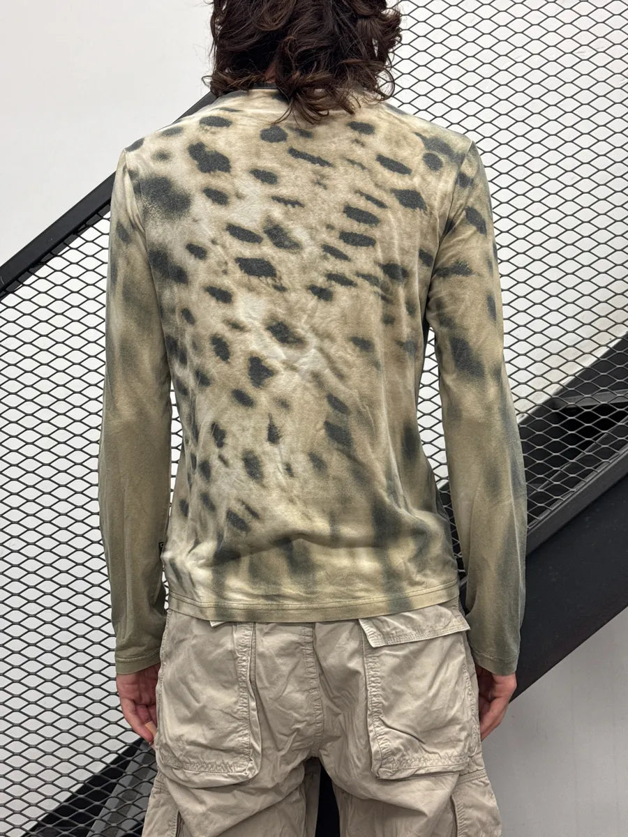 SS2006 Cavalli Khaki Beige Abstract Animal Leopard Longsleeve cufmcPlI 2