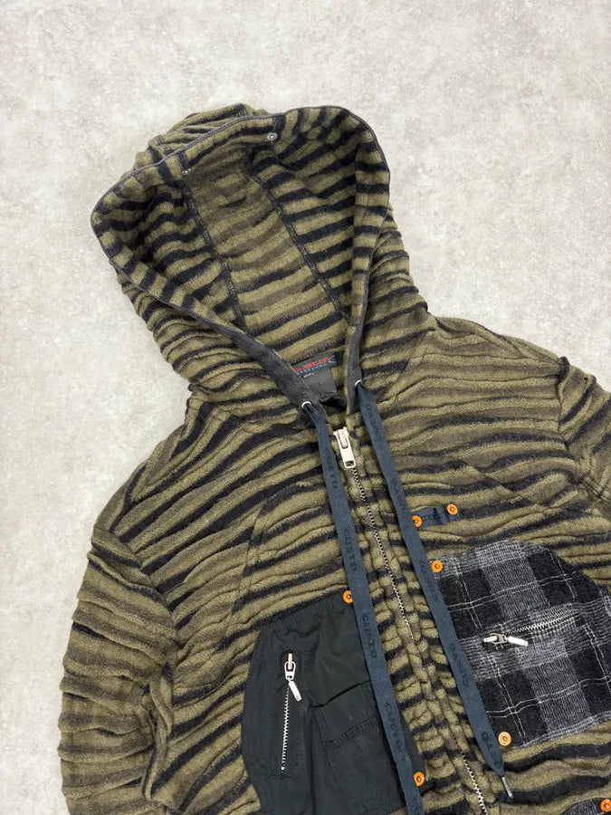 Custo Barcelona Olive Green & Black Contemporary Zip-up Hoodie wEOwSub 4