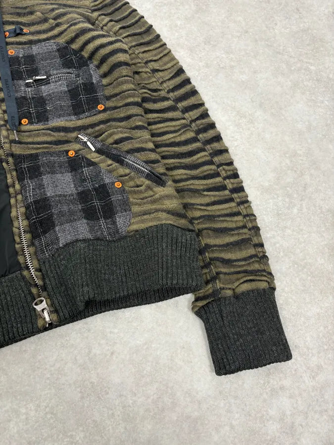 Custo Barcelona Olive Green & Black Contemporary Zip-up Hoodie wEOwSub 7