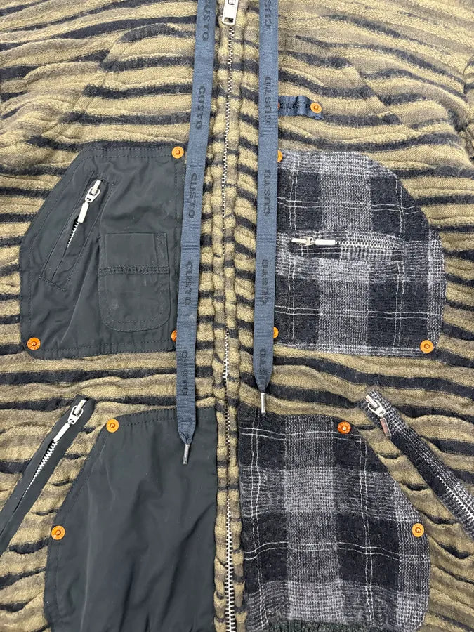 Custo Barcelona Olive Green & Black Contemporary Zip-up Hoodie wEOwSub 8