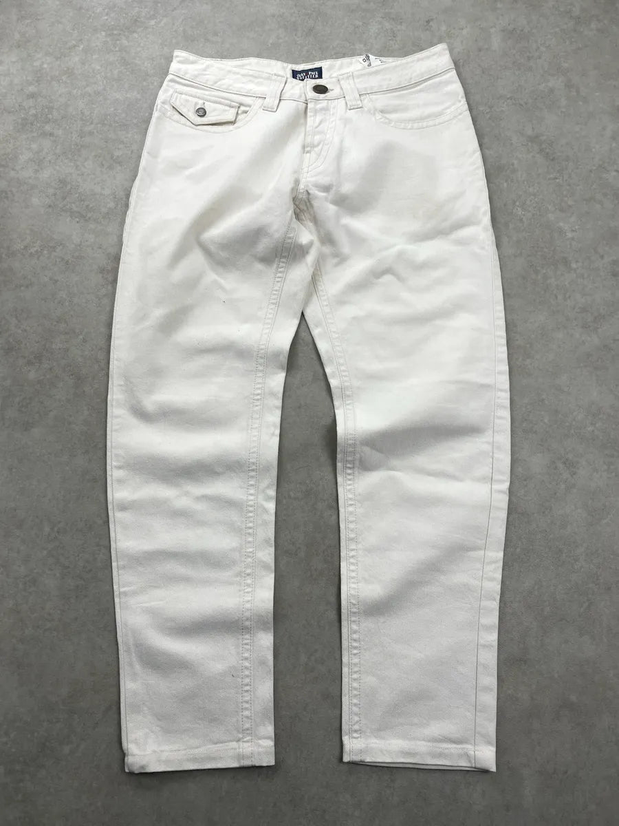 2000s Jean Paul Gaultier Jeans Off-White Denim Hardware Jeans cwJWoaZp 0